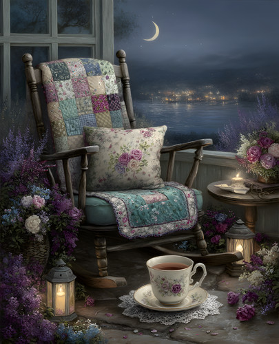 Rocking chair with tea and - rocking,