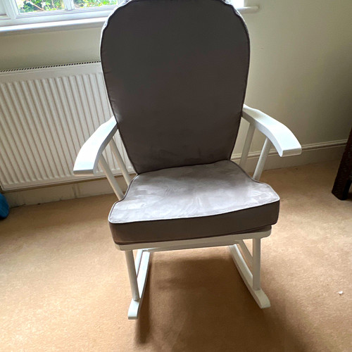 White wooden rocking chair - white,