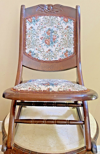 Folding antique wood rocking - antique,